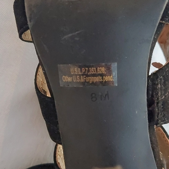 GUESS Black Suede Strappy 4" Heels with Back Zip size 8 - Picture 9 of 10